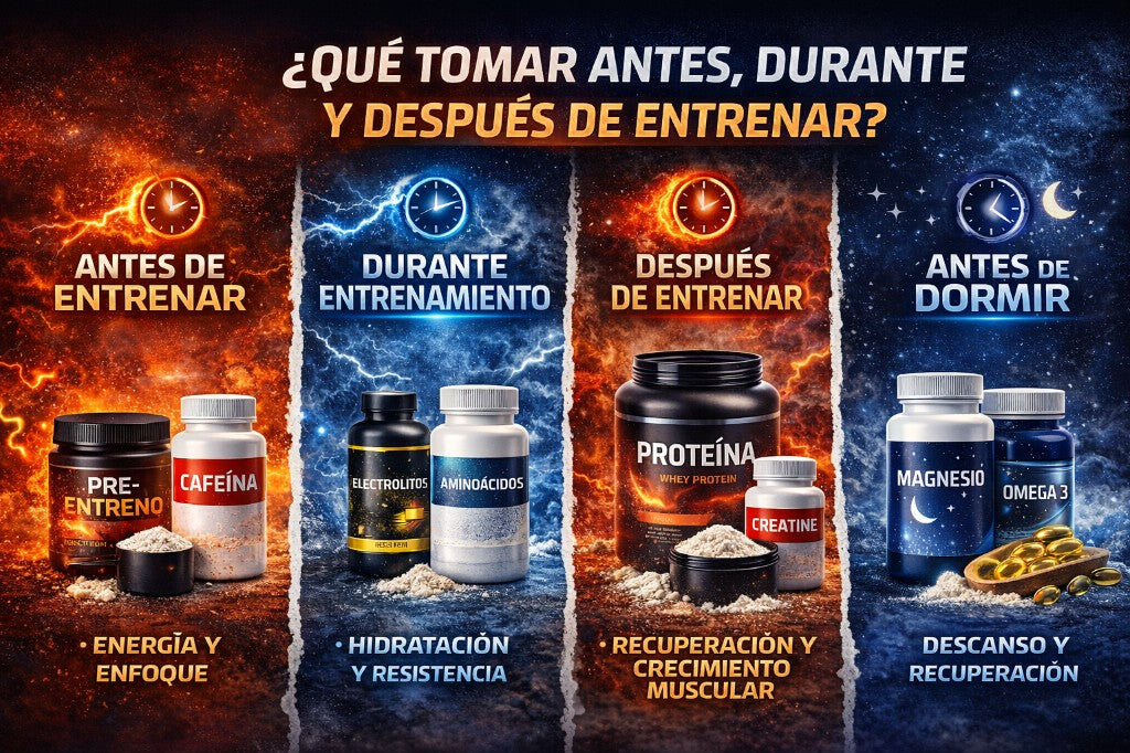 ¿Qué tomar antes, durante y después de entrenar?