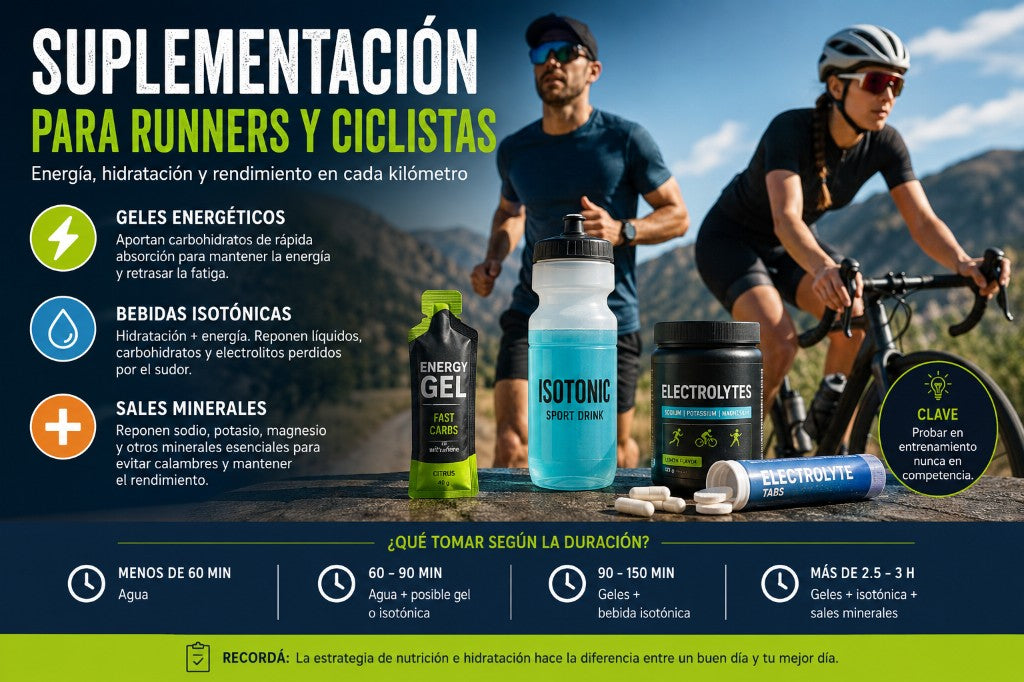 Suplementación para Runners y Ciclistas: qué tomar, cuándo y para qué sirve