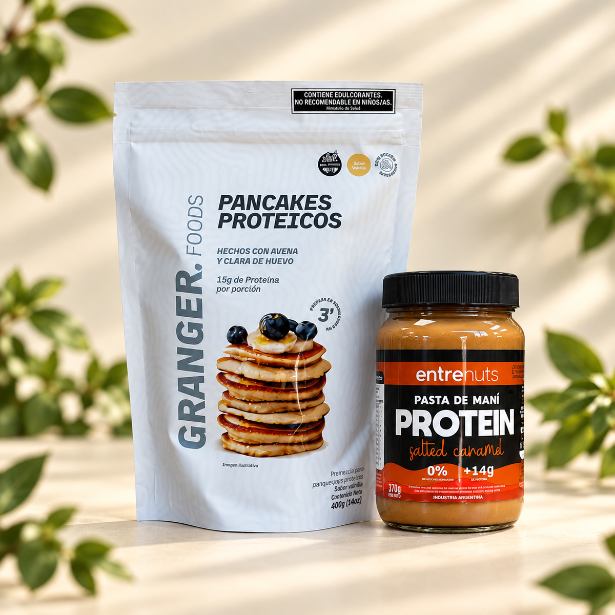 Combo Día de la Madre: Panqueques Granger + Pasta de Maní Proteica Entrenuts