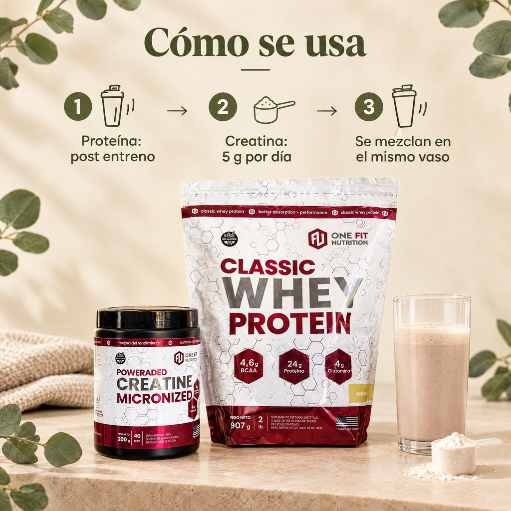 Combo Proteina + Creatina One Fit - como se usa