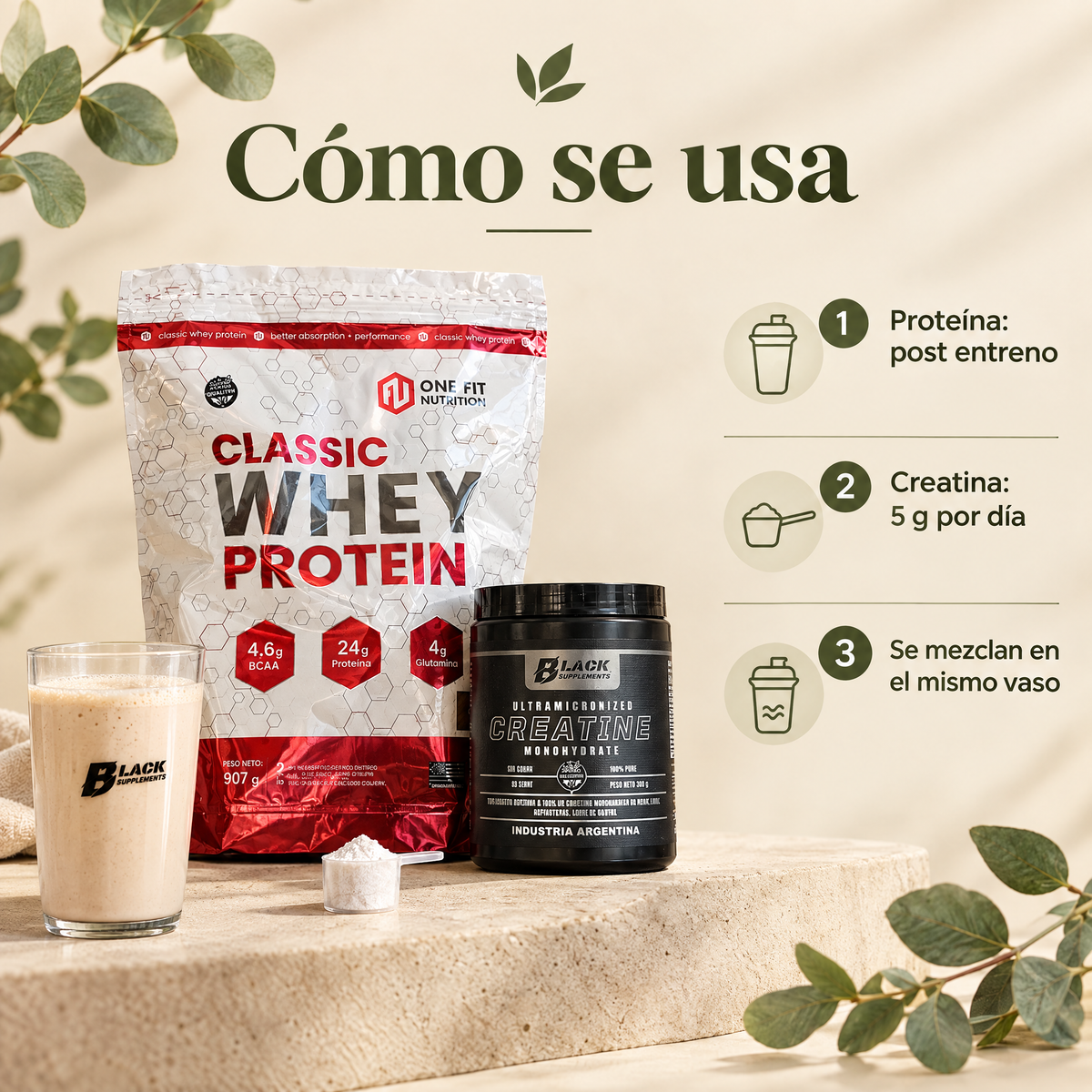 Combo Proteina + Creatina - como se usa