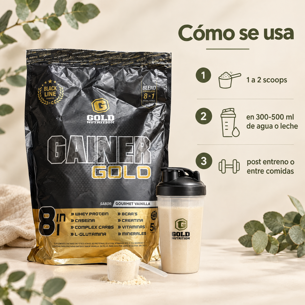Gainer Gold - como se usa