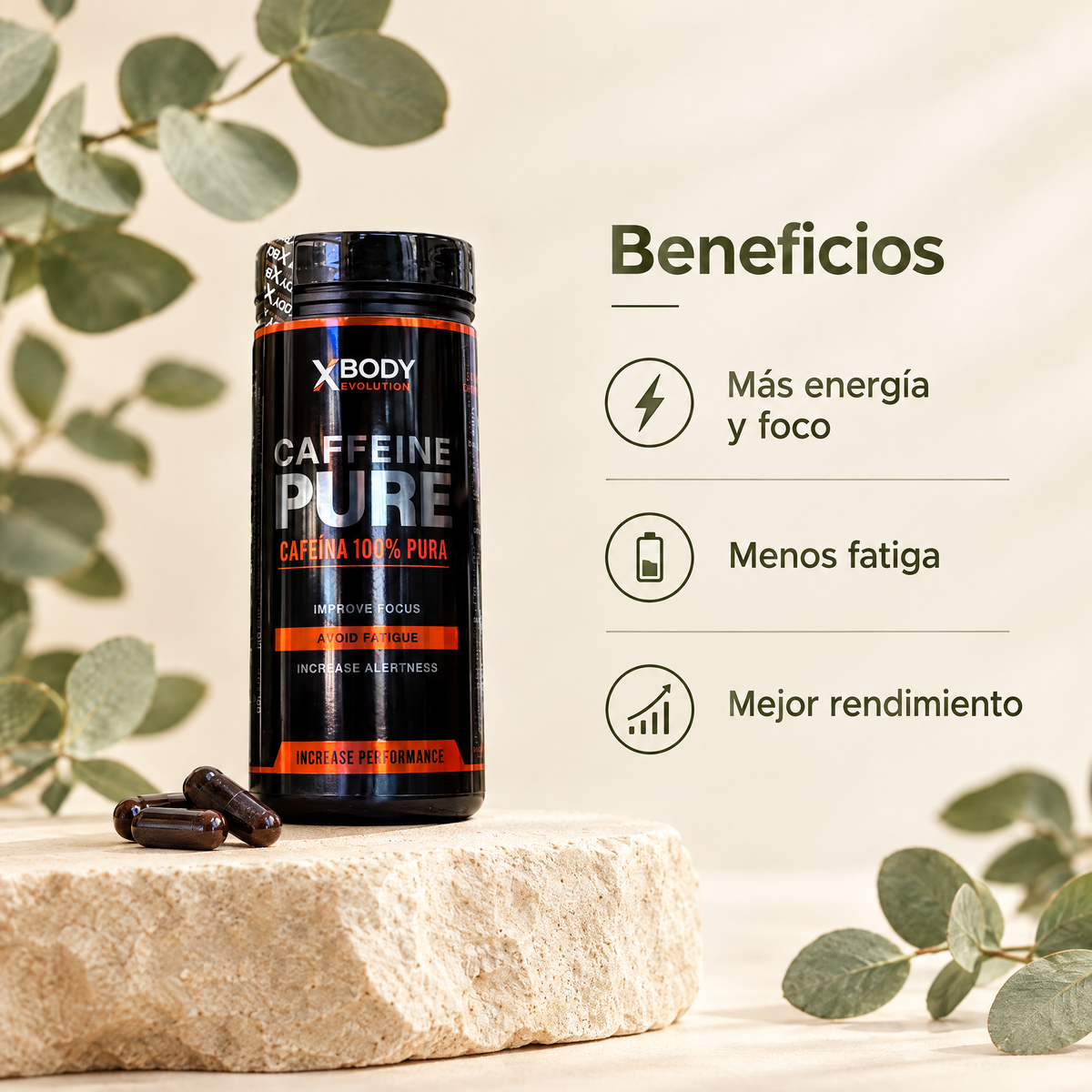Capsulas de Cafeina X-Body - beneficios