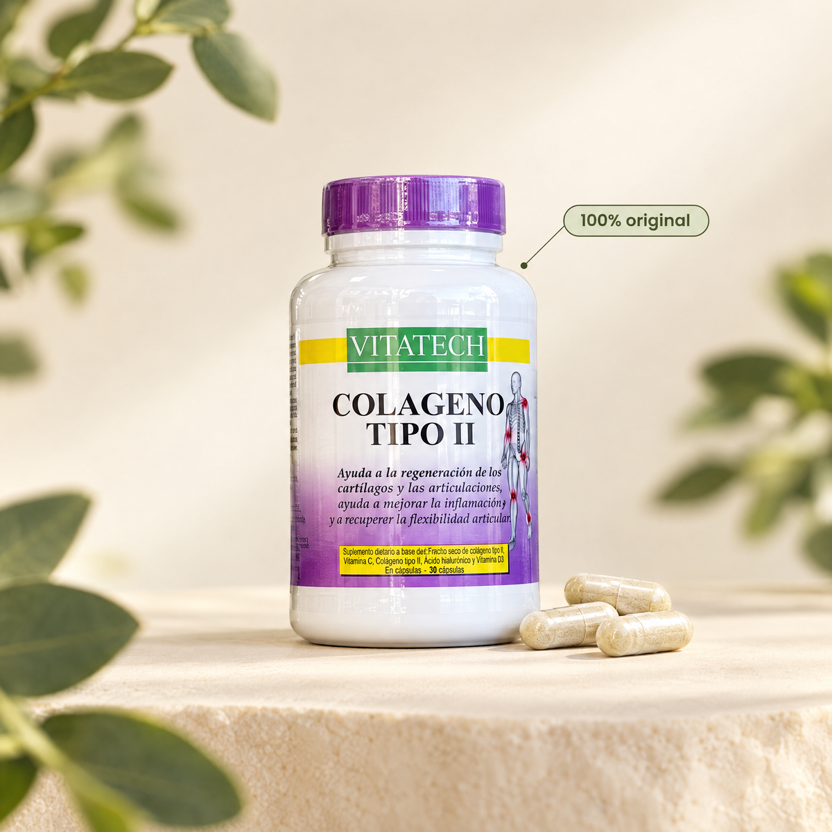 Colageno tipo 2 Vitatech 30 Caps - packshot premium