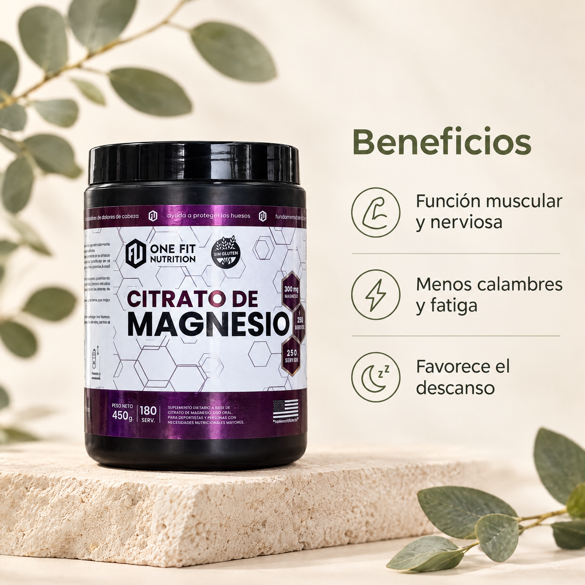Citrato de Magnesio One Fit 450g - beneficios