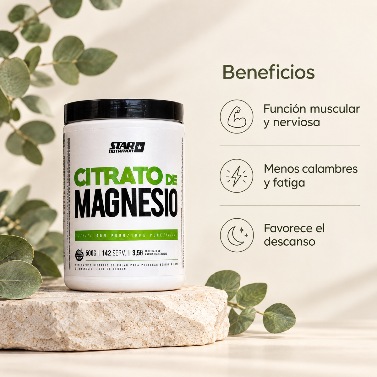 Citrato de Magnesio Star 500g - beneficios