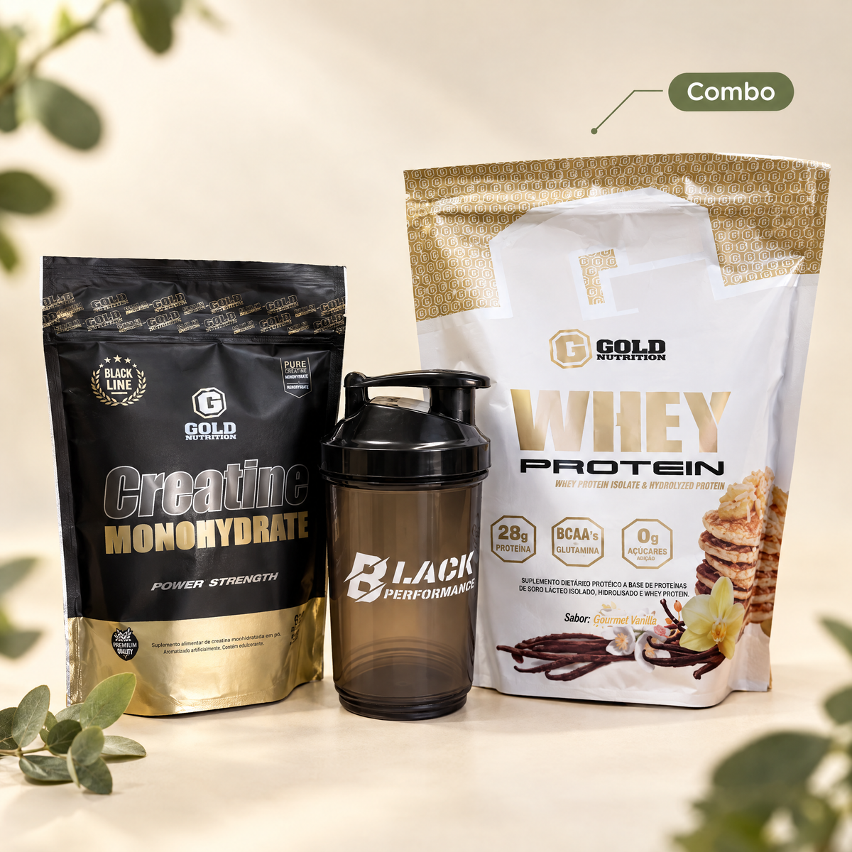 Combo Proteina + Creatina Gold + Shaker - packshot