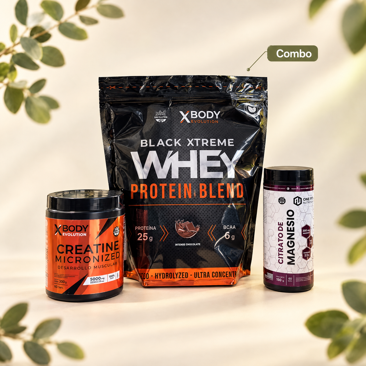 Combo Proteina 908 + Creatina 300 X-Body - packshot