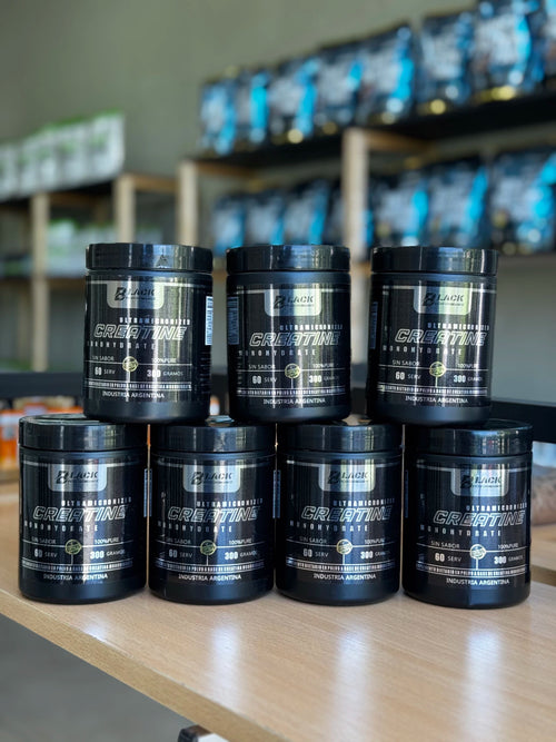 7 x Creatine Monohydrate 100% Pura 300 Grs Black Performance