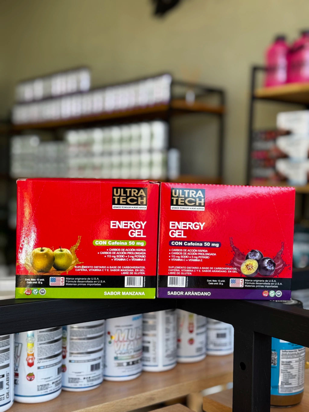 Energy Gel Amino Con Cafeína Ultra Tech 32 Gr Caja X 12 Unid