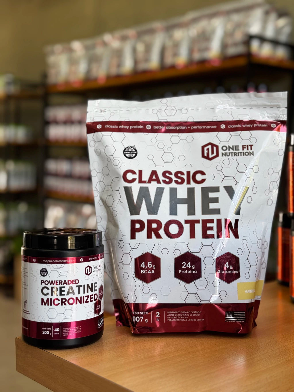 Combo Proteína 908 grs y Creatina 200 Grs One Fit
