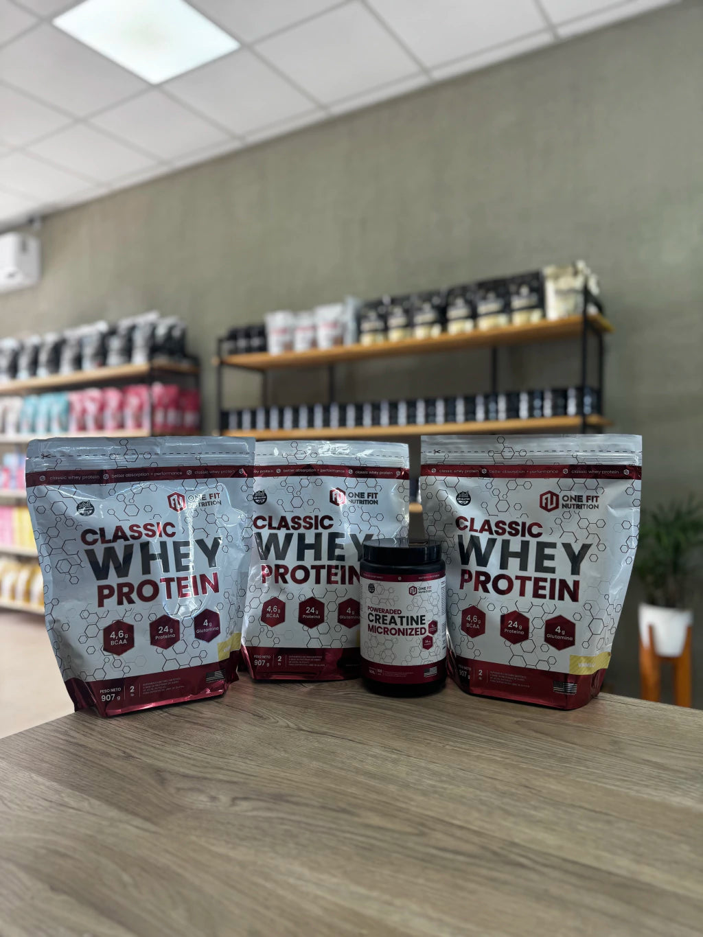 Combo Proteína + Creatina One Fit para 3 Meses (3 Proteínas 907 g + 1 Creatina 500 g)