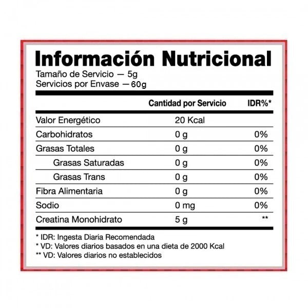 Creatine Monohydrate 100% Pura 300 Grs Black Performance 2 U