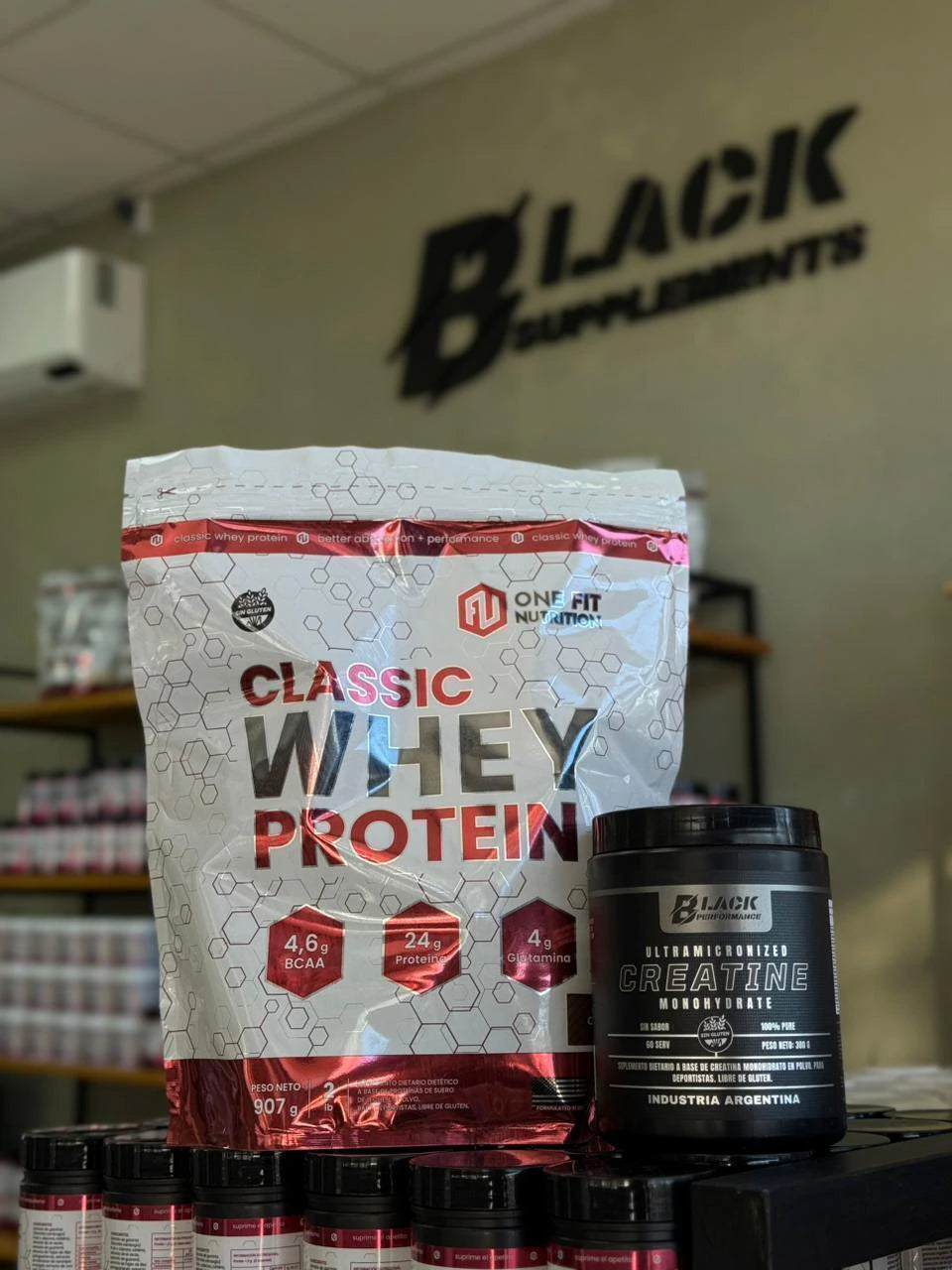 Combo Proteína One fit 2 Lb + Creatina Black 300 Grs 100% Pura