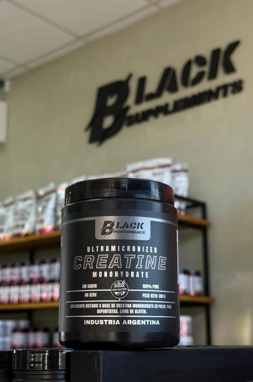 Creatine Monohydrate 100% Pura 300 Grs Black Performance